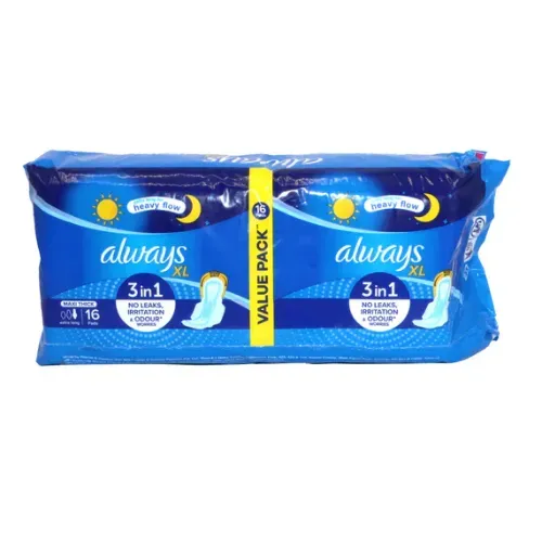 always pad maxi thick sanitary pads extra long value pack 16 pc - Product Image