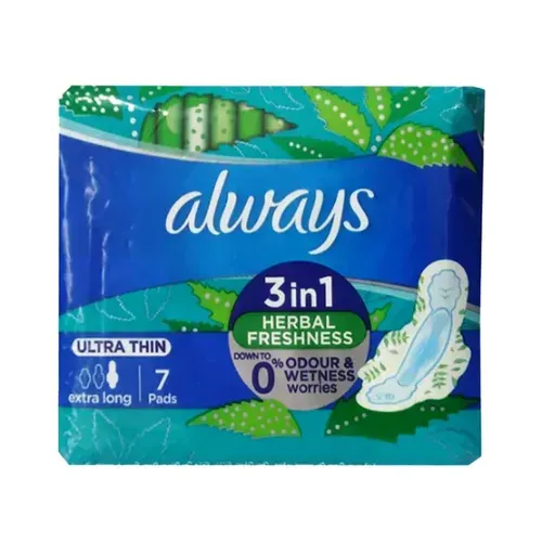 always pad ultra thin 3in1 herbal freshness 7pc - Product Image